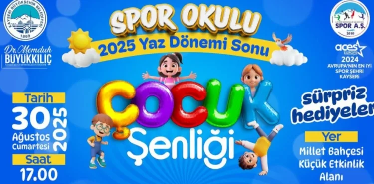 BÜYÜKŞEHİR’DEN 2025 SPOR OKULLARI YAZ DÖNEMİ SONU ÇOCUK ŞENLİĞİ