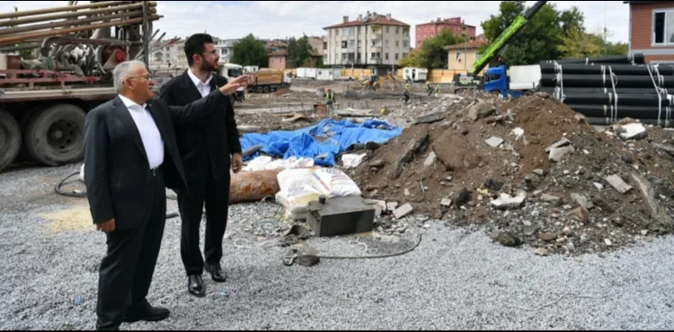 BAŞKAN BÜYÜKKILIÇ İLE BAŞKAN OKANDAN’DAN, SAHABİYE PROJESİ 2. ETAP ÇALIŞMALARINA İNCELEME