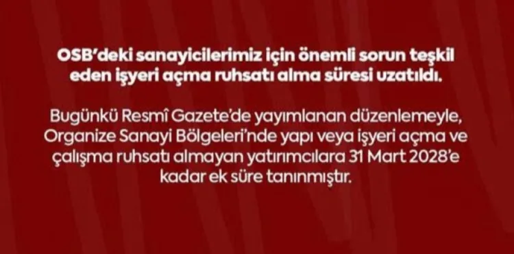 MHP KAYSERİ MİLLETVEKİLİ BAKİ ERSOY: SANAYİCİLERİMİZE HAYIRLI OLSUN