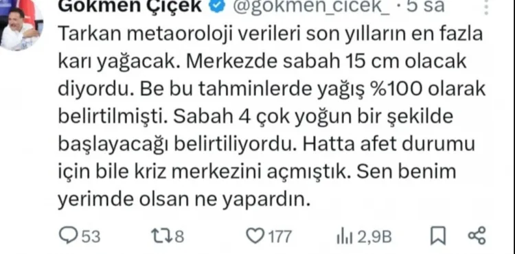 Vali Çiçek’ten “kar tatili” eleştirisine yanıt