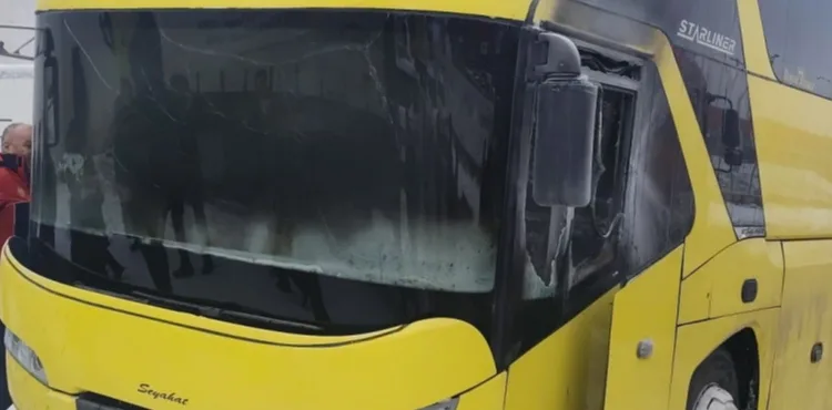Kayseri'de park halindeki otobüs alev aldı