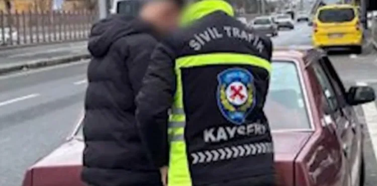 Kayseri’de trafik kurallarına uymayan 3 sürücüye ceza
