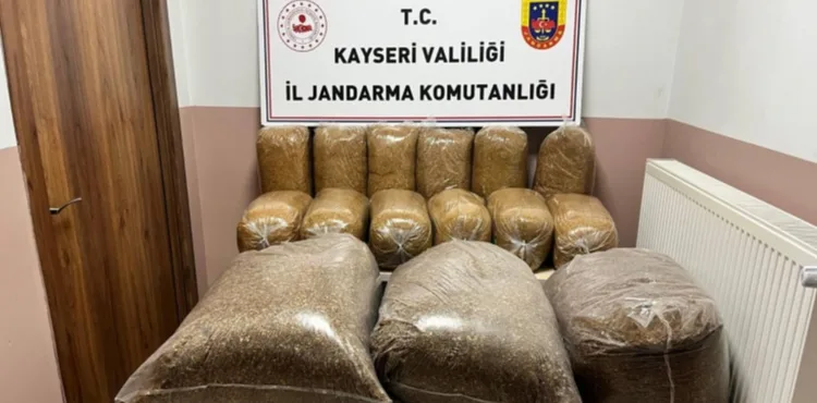 Kayseri’de 600 kilogram kaçak tütün ele geçirildi