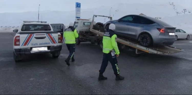 Erciyes’te drift yapan sürücüye idari işlem
