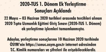TUS sonular akland