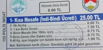 Kayseride taksi cretlerine zam geldi