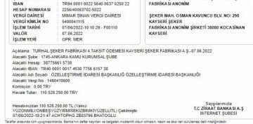 Kayseri ekerden Turhal eker Fabrikas aklamas