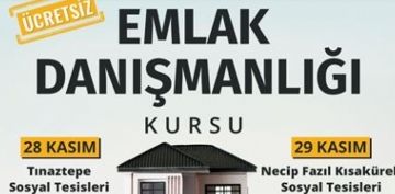 YEN MESLEK SAHB OLMAK STEYENLER N: EMLAK DANIMANLII KURSU