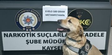  Kayseri'de 8,5 kilo uyuturucu madde ele geirildi