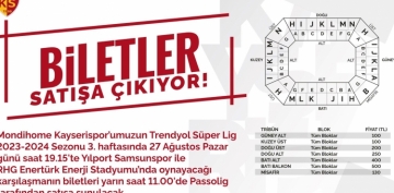 Kayserispor - Samsunspor ma bileti bugn sata kt