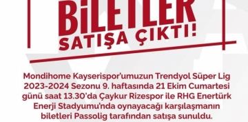 Kayserispor - Rizespor mann biletleri sata kt