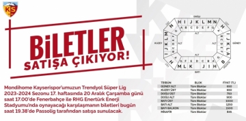 Kayserispor  Fenerbahçe maç biletleri satışa çıktı