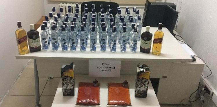 Yılbaşında piyasa sürülecek 67 adet kaçak içki ele geçirildi