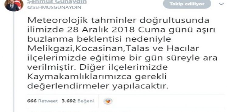 Kayseri Valisi Günaydın Trend Topic oldu