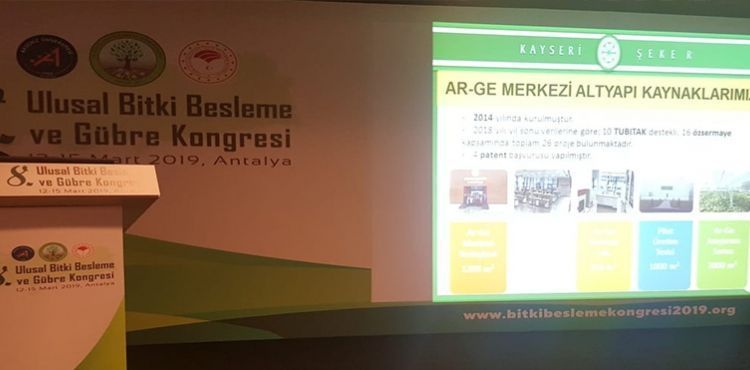Bitki Beslenme ve Gübre Kongresine Kayseri Şeker'den Proje Desteği