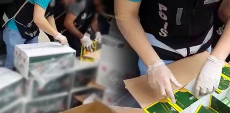 Çay görünümlü kaçak sigara sevkıyatı polise takıldı