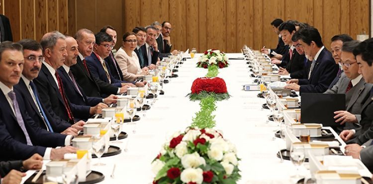 Cumhurbaşkanı Erdoğan, Japonya Başbakanı Abe ile çalışma yemeğine katıldı
