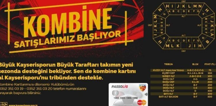 Kayserispor Kombine bilet fiyatlar akland