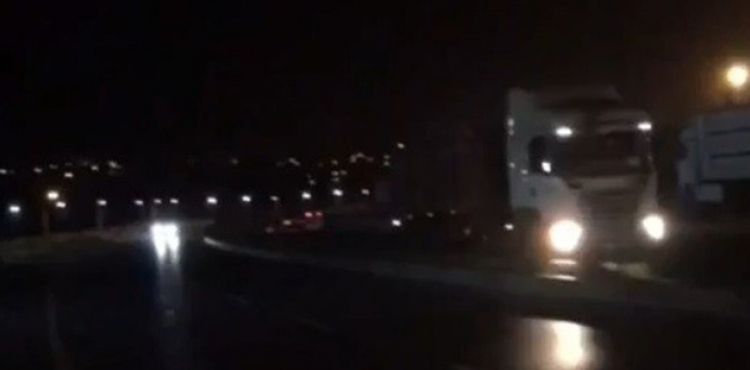 Ters şeritte giden tır, yürekleri ağızlara getirdi