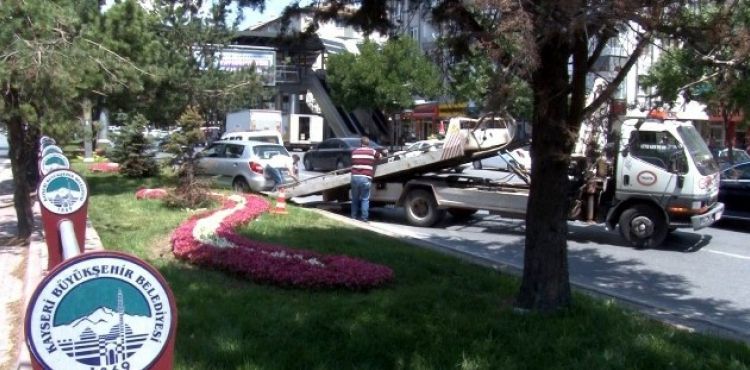 Direksiyon hakimiyeti kaybolan otomobil ağaca çarptı