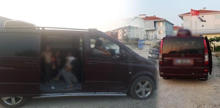 Dilenciler lüks araçta yakalandı
