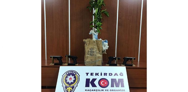 Saksıda kaçak silah