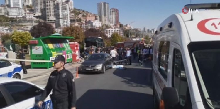 Ankara'da halk otobüsü durağa daldı!