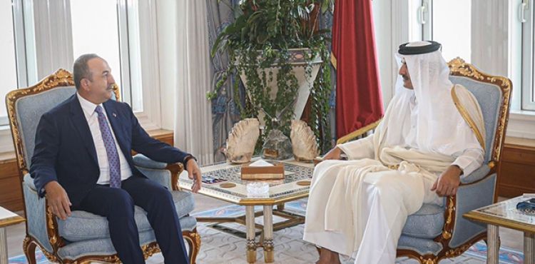 Bakan Çavuşoğlu, Katar Emiri El Sani ile görüştü