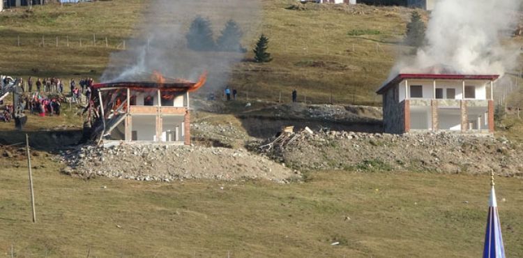14 kaçak yapının yıkımı tamamlandı