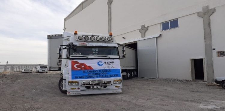 Beşir Derneği, Suriye'deki savaş bölgelerine 1 tır yardım gönderdi