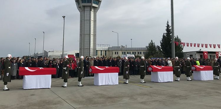 Şehit askerler, törenle memleketlerine uğurlandı