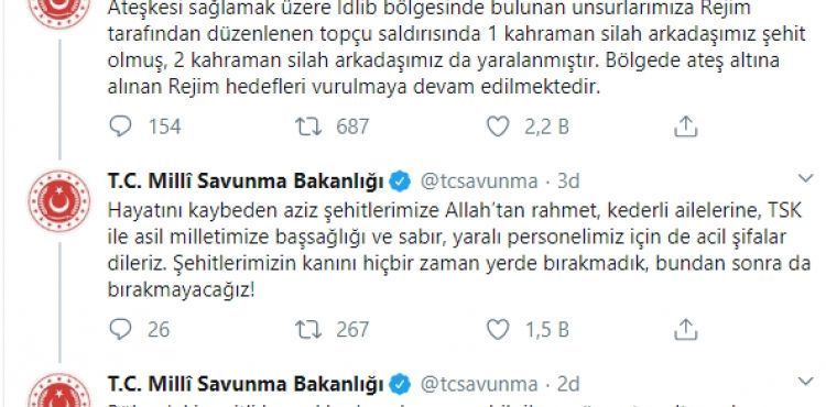 MSB: 1 asker şehit oldu, 2 asker yaralandı