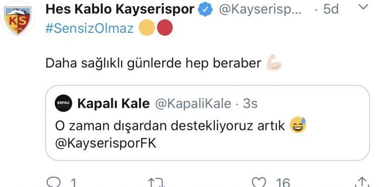 Kayserispor’dan taraftarlarına: Daha sağlıklı günlerde hep beraber