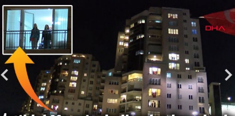 Türkiye tek yürek oldu! İstiklal Marşı'nı balkonlardan okudu