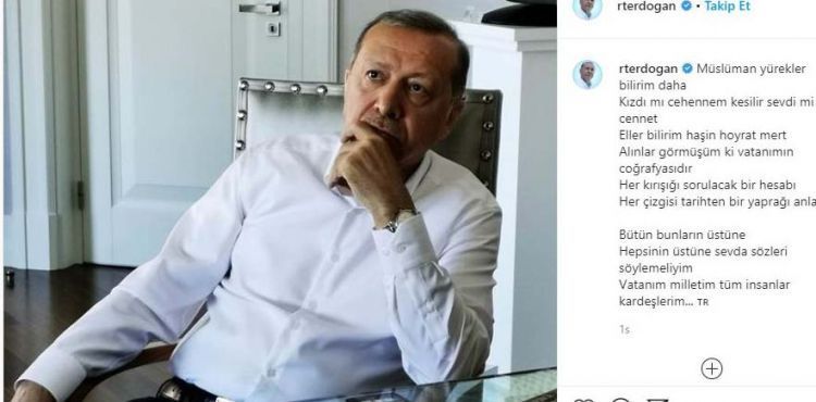 Erdoğan'dan şiir paylaşımı