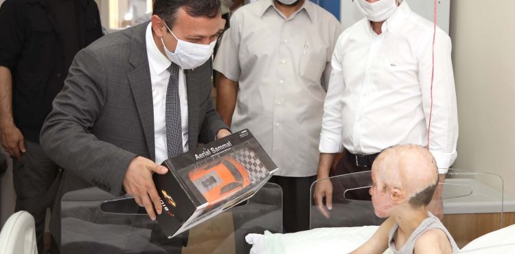 Vücudu yanan Suriyeli Halid, Kayseri'de tedaviye alındı