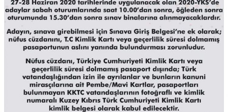 ÖSYM'den YKS'ye girecek adaylara 'saat' uyarısı