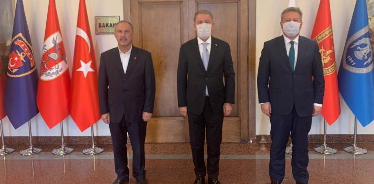 BAŞKAN PALANCIOĞLU, MİLLİ SAVUNMA BAKANI HULUSİ AKAR'I ZİYARET ETTİ