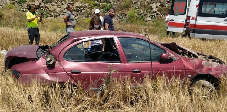 Kayseri'de otomobil şarampole devrildi: 5 yaralı