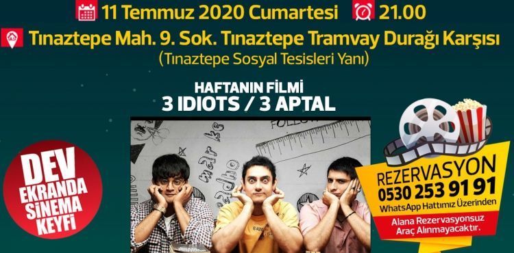 ARABALI SİNEMADA BU HAFTA “3 İDİOTS” FİLMİ VAR