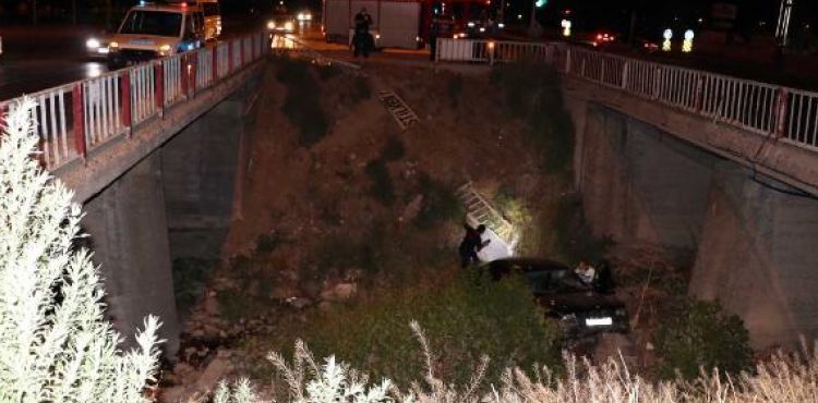 Kayseri'de, sulama kanalına uçan otomobilin sürücüsü yaralandı
