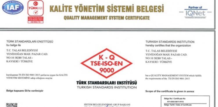KALİTESİ TESCİLLİ BELEDİYE ‘TALAS’