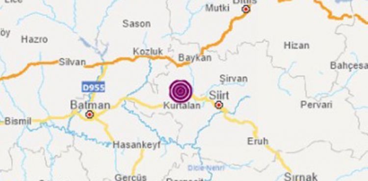 Siirt'te 5 büyüklüğünde deprem
