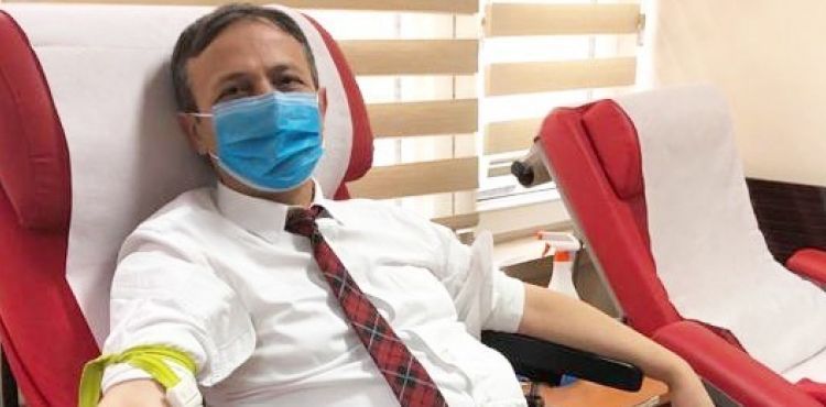 ERÜ Rektörü Çalış, kan bağışında bulundu