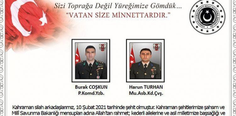 Pençe Kartal- 2 Harekatı'nda çatışma: 2 şehit, 4 yaralı