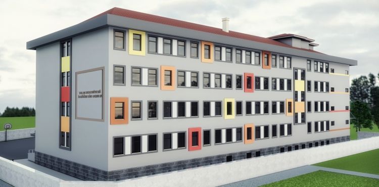 32 DERSLİKLİ OKUL HIZLA YÜKSELİYOR