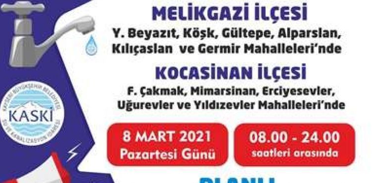 KASKİ, 11 MAHALLEDE SU KESİNTİSİ YAPACAK