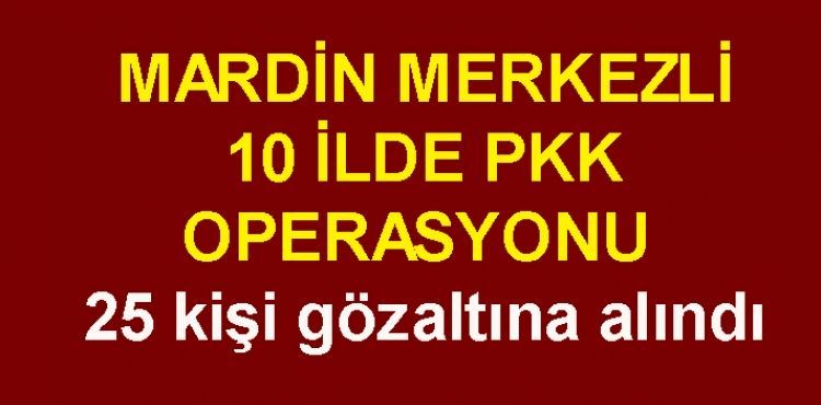 Mardin merkezli 10 ilde PKK operasyonu: 25 gözaltı