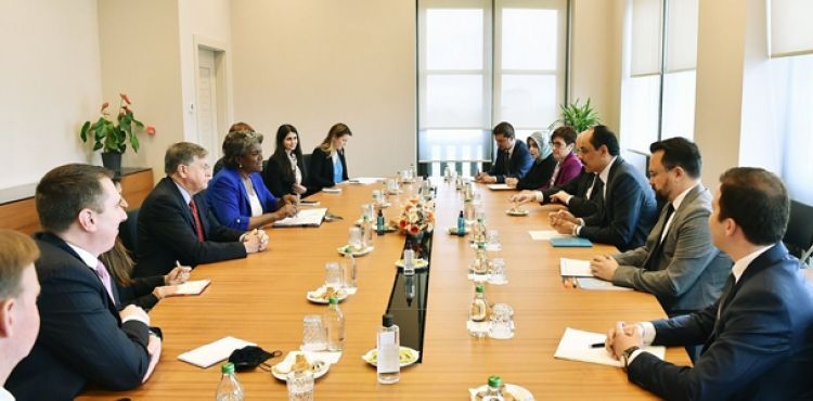 Sözcü Kalın, ABD'nin BM Nezdindeki Daimi Temsilcisi Greenfield ile görüştü