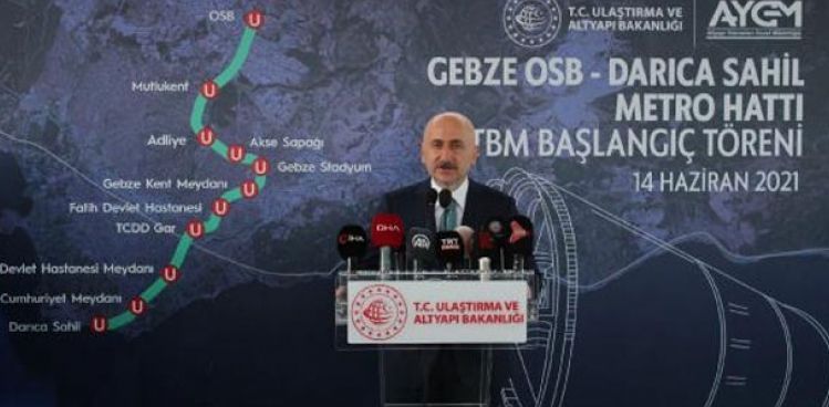 Gebze-Darca metro hatt 2023 ylnda hizmete girecek